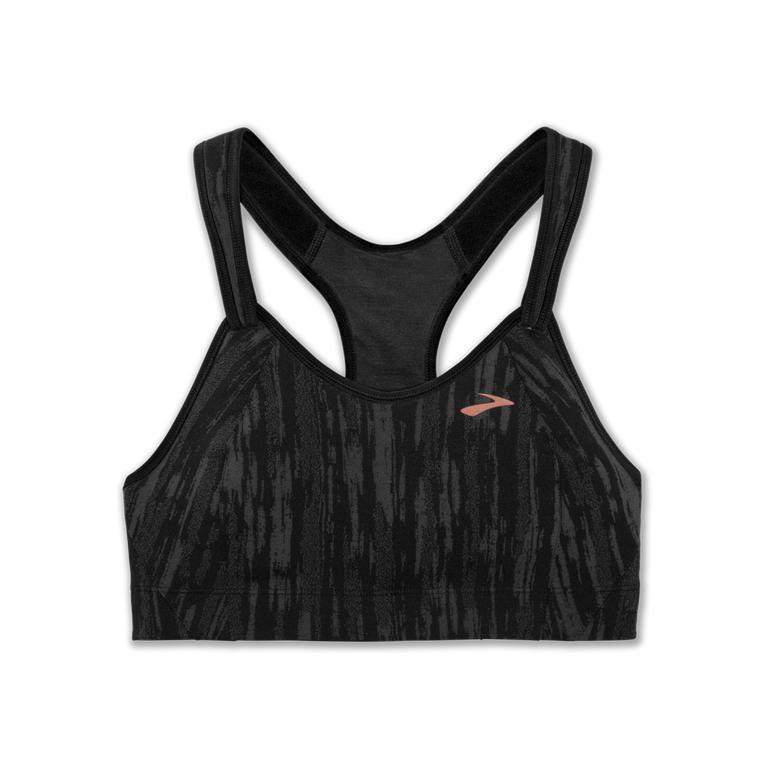 Brooks Rebound Racer - Womens Running Bra - Black Jacquard (70681IGLO)